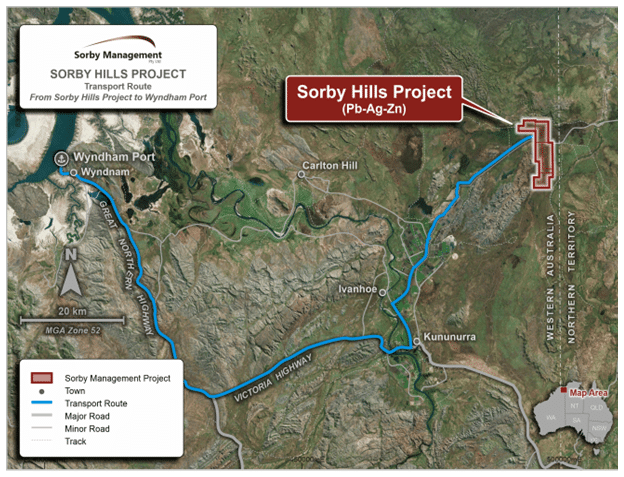 location of sorby hills project